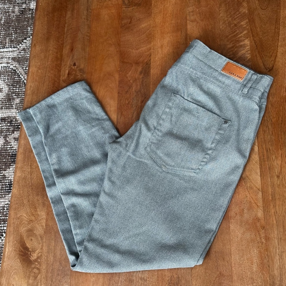 Zara Man Basic Collection Slim Khaki Green Pants
